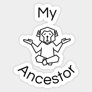 My Monkey Ancestor | A Humorous and relaxing Illustration of a Primate Sticker